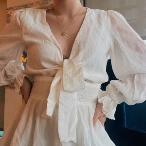 Hello Molly White Drape Dress